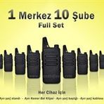Çaycı Telsizi Seti 1 Merkez 10 Şube Lisanssız PMR446 El Telsizi Full Set Kafe Restoran Otel Garson İletişim Telsizi