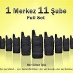Çaycı Telsizi Seti 1 Merkez 11 Şube Lisanssız PMR446 El Telsizi Full Set Kafe Restoran Otel Garson İletişim Telsizi