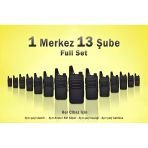 Çaycı Telsizi Seti 1 Merkez 13 Şube Lisanssız PMR446 El Telsizi Full Set Kafe Restoran Otel Garson İletişim Telsizi