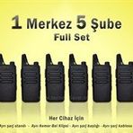 Çaycı Telsizi Seti 1 Merkez 5 Şube Lisanssız PMR446 El Telsizi Full Set Kafe Restoran Otel Garson İletişim Telsizi