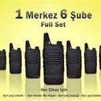 Çaycı Telsizi Seti 1 Merkez 6 Şube Lisanssız PMR446 El Telsizi Full Set Kafe Restoran Otel Garson İletişim Telsizi