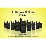 Çaycı Telsizi Seti 1 Merkez 8 Şube Lisanssız PMR446 El Telsizi Full Set Kafe Restoran Otel Garson İletişim Telsizi