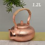 Çaydanlık Traditional Handmade Pure Copper Tea Kettlet Electric Ceramic Heaters Boil Water Tea Pot Thicken Handle Kettle Copper Tea Set Çay makinesi (Color : Retro color-1.2L)
