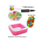 cayenna Mini Kare Havuz Seti (havuz-50 Adet Top-çıngırak Set Ve Pompa ) **pompa Hediye**
