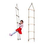 ÇAYLAR AVM Çocuk Ahşap ip 6 Merdiven Montessori Eğitici Trapez Salıncak Tırmanma Kulesi Jimlastik Salıncağı