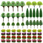 Cayway 60 Adet Model Minyatür Ağaçlar, Shrub Çiçek Kümesi, Statik Küf Çim, Model Demiryolu Mimarisi Diorama Peyzaj Modeli