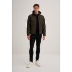Cazador 24KCEED01047 Haki Erkek Soft Shell Kapişonlu Önü Fermuarlı 3 Cepli %96 Polyester %4 Elastan Silim Fit Mont