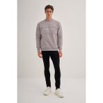 Cazador 24KCEEO05082 Gri Erkek Bisiklet Yaka Logo Armalı Polar Sweat - XL