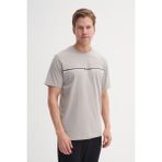 Cazador 25YCEED04135 Gri Erkek Regular Fit Önden Baskılı Bisiklet Yaka T-Shirt