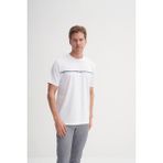 Cazador 4135 Erkek Bisiklet Yaka T-Shirt - M - Beyaz
