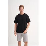 Cazador 4207 Polo Yaka Regular Fit Örme Dokulu Siyah Erkek T-shirt