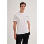 Cazador 4233 Beyaz Bisiklet Yaka Erkek T-Shirt
