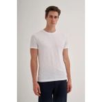 Cazador 4602 Beyaz Orta Bisiklet Yaka Erkek T-Shirt