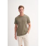Cazador 4602 Haki Orta Bisiklet Yaka Erkek T-Shirt