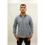 Cazador Caz 2033 Uzun Kol Tek Cep Erkek Kot Gömlek Buz Mavisi - XL