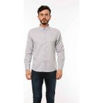 Cazador Caz 2059 Erkek Düz Renk Oxford Gömlek Gri - 2XL