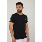 Cazador CAZ 4070 Baskılı Sırt Yaka Siyah Erkek T-Shirt