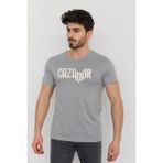 Cazador Caz 4086 Erkek Baskılı Bisiklet Yaka T-Shırt - Gri - M