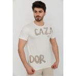 Cazador Caz 4088 Erkek Bisiklet Yaka Büyük Baskılı Erkek T-Shırt - Ekru - M