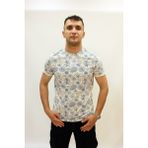 Cazador Caz 4123 Desenli Bisiklet Yaka Erkek T-Shirt - Ekru - M