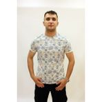 Cazador Caz 4123 Desenli Bisiklet Yaka Erkek T-Shirt - Ekru - XL