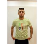Cazador Caz 4131 Erkek Bisiklet Yaka Baskılı T-Shirt - Fıstık Yeşili - XL
