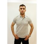 Cazador Caz 4147 Polo Yaka Petek Dokulu Cepli Erkek T-Shirt - Gri - 3XL