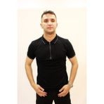 Cazador Caz 4230 Fermuarlı Erkek Polo Yaka T-Shirt - Siyah - XL