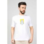 Cazador Caz 4263 Relax Fit Sırt Baskılı Erkek T-Shirt Beyaz - M - 001-Beyaz