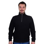 CAZADOR Erkek Fermuarlı Yaka Sweatshirt, Siyah, M Beden