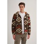 Cazador Erkek Peluş Sweat Tam Fermuar Hırka 5094 Haki - XL