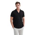 Cazador Örme Erkek K.Kol Gömlek Slim Fit Siyah 2000 Siyah XL