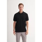 Cazador Polo Yaka Regular Fit Örme Tişört Erkek Siyah Siyah