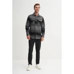 Cazador Regular Fit Cepli Oduncu Desenli Vintage GÖMLEK-23005 - Siyah