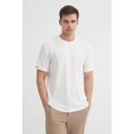 Cazador Regular Fit Dokulu Beyaz Erkek T-Shirt 42530 - M