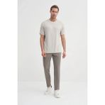 Cazador Regular Fit Dokulu Gri Erkek T-Shirt 42530 - 2XL