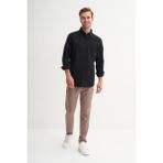 Cazador Regular Fit Erkek Uzun Kollu Gömlek Siyah 23085
