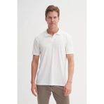Cazador Regular Fit Örme Dokulu Beyaz Erkek Polo Yaka T-Shirt 42040 - 2XL