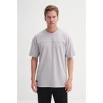 Cazador Relax Fit Bisiklet Yaka Örme Gri Erkek T-Shirt 40070