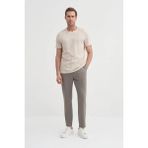 Cazador Slim Fit Bisiklet Yaka Örme Bej Erkek T-Shirt 41770
