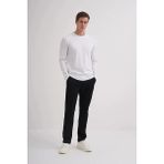 Cazador Slim Fit Likralı Pamuklu Süprem Kumaş SWEATSHIRT-56060 - Beyaz