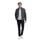 Cazador Slim Fit Vintage PU Deri Karışımlı Mont-10620 Gri GRİ S