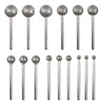 CBRIGHT 1/8 Shank Elmas Taşlama Çapak Matkap Ucu Top Şekli Elmas Döner Bit, 15 adet 36# Ders Çapak Seti Monte Noktaları Bit Evrensel Teçhizat Taş Oyma, DIY, Parlatma, Gravür için Döner Aracı