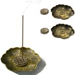 CBRVTY 2 set lotus alaşım tütsü çubuğu tutucu, 9 delikli tütsü brülörü, koku aksesuarı, çıkarılabilir kül tutucu, meditasyon, yoga için