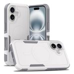 CBUS Manyetik Halka Telefon Kılıfı iPhone 16 Plus (Beyaz/Gri) ile Uyumlu - Düşme Test Edilmiş Koruma