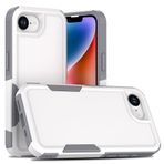 CBUS Manyetik Halka Telefon Kılıfı iPhone 16E (Beyaz/Gri) ile Uyumlu - Düşme Test Edilmiş Koruma