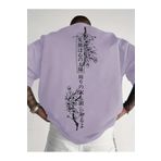 cc collection Erkek oversize Japon Kiraz Ağacı baskılı T-shirt rahat ve şık Tasarım