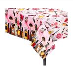 CC HOME 1 Adet Makyaj Partisi Plastik Masa Örtüsü 130 x 207 cm Uzun Masa Örtüsü, Kozmetik Parfüm Ruj Parti Masa Örtüsü Makyaj Bestie Tema Çocuklar için Bebek Duş Doğum Günü Akşam Yemeği Piknik Mutfak