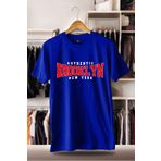 C&C OKULCUNUZ Pamuklu Oversize Baskılı Unisex Saks T-shirt | Brooklyn Şehir Baskı