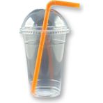 cc Pp Plastik Milkshake Limonata Bardağı Kapaklı 100 Adet
